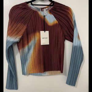 Arthur Apparel Box Pleat Raglan Top in Burn sz 4